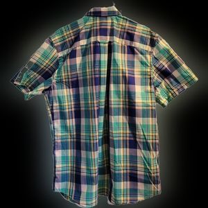 Men short sleeve striped shirt size large